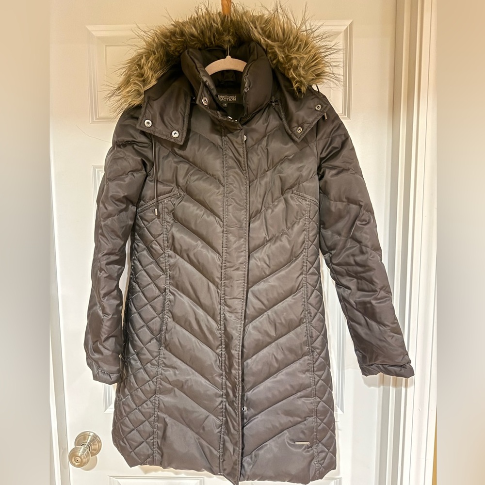 Women’s Kenneth Cole Reaction Brown Puffer Winter Coat | Size Small